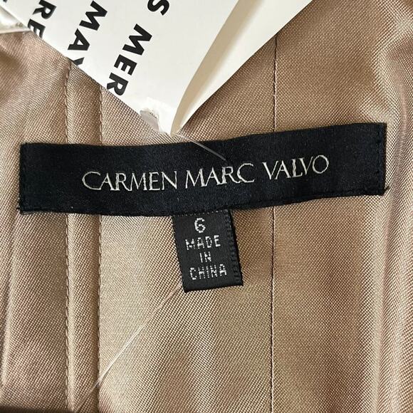 Carmen Marc Valvo Silk Organza Ivory Beaded Strapless Gown Long Dress NWT - Picture 12 of 15